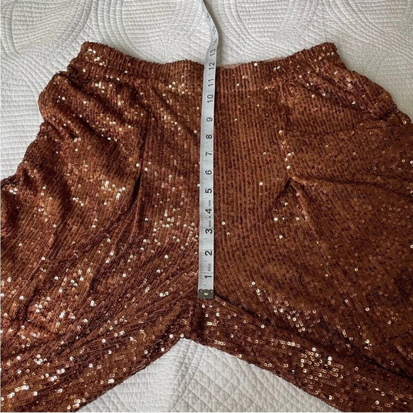 Free People Morelia Sequin Jogger Pants in Bronze size small - Picture 13 of 16